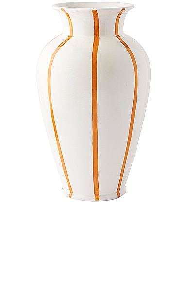 Shop Misette Large Hand Painted Vase In Amber