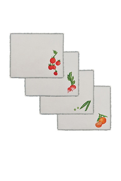Linen Embroidered Rectangular Placemats