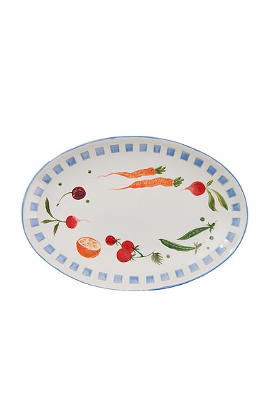 Misette Hand-painted Serving Platter in Blue | FWRD