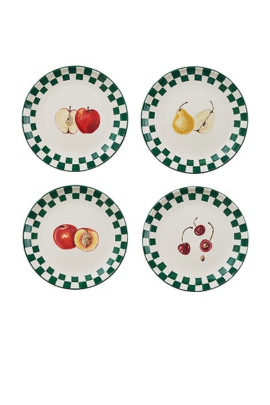 Misette Hand-painted Dinner Plates in Green