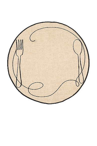 Misette Embroidered Linen Placemats Set Of 4 In Line Drawing