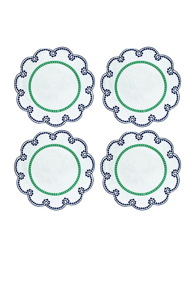 Embroidered Linen Placemats Set Of 4