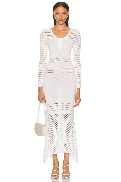 Striped Mesh Handkerchief Midi Dress