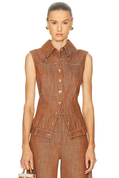 Collared Button Down Vest