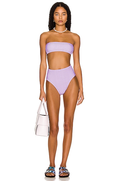 MATTHEW BRUCH Daria High Waist Bikini Set in Lavender