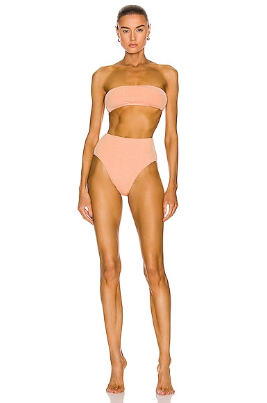 MATTHEW BRUCH Daria High Waist Bikini Set in Orange