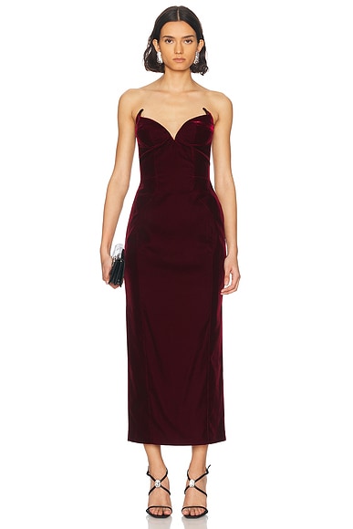 Mugler Sleeveless Gown in Blood Red