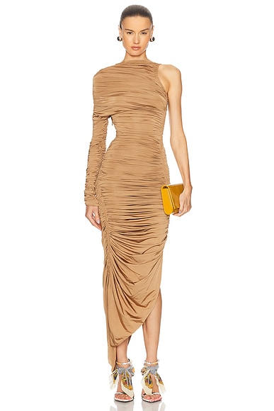 One Shoulder Mesh Dress