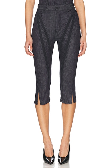 Mugler Capri Pant in Undone Blue & Black