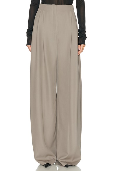 Mugler High Waist Wide Leg Trouser in Grey