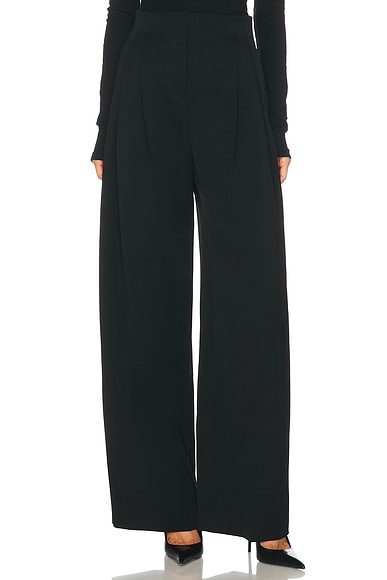 Mugler High Waist Masculine Straight Pant in Black