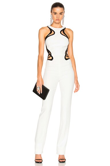 Technical Cady Leather Embossed Wave Jumpsuit