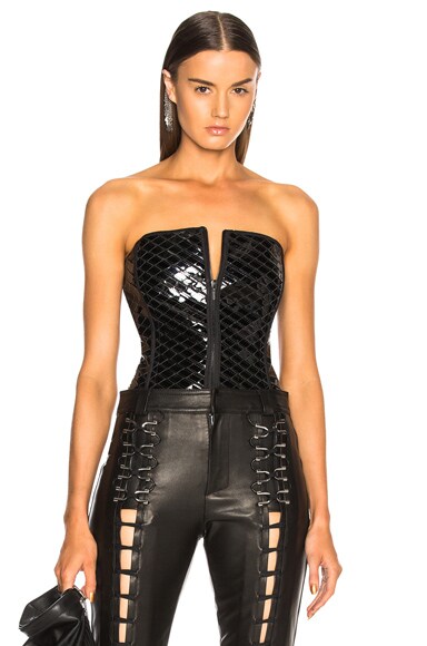 Zip Front Sequin Bustier