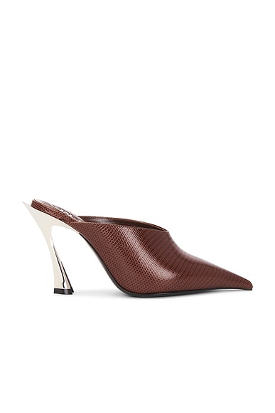 Mugler Leather Mule in Brown