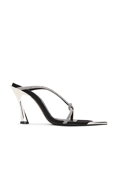 Mugler Bombe' Mule in Black & Crystal