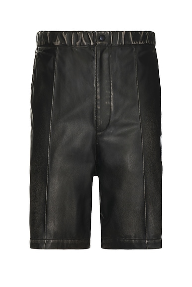 Shop Miharayasuhiro Vegan Leather Shorts In Black