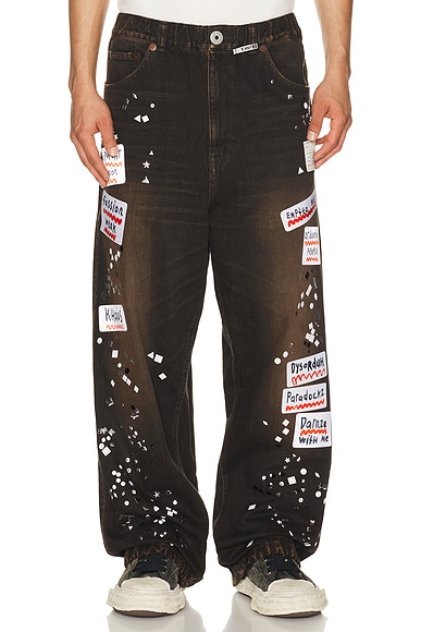 Denim Jeans With Sticker