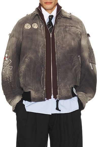 Maison MIHARA YASUHIRO Sun Faded Military Jacket in Black