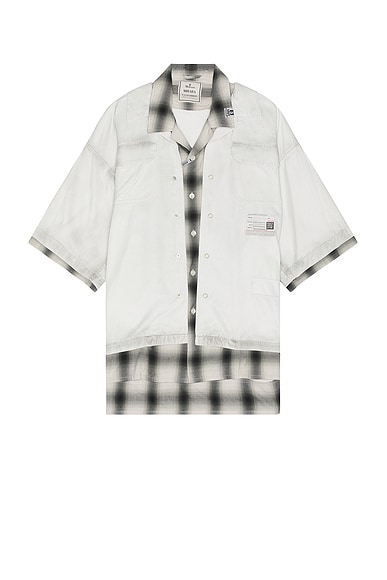 Maison MIHARA YASUHIRO Rc Twill Double Layered Shirt in Light Gray