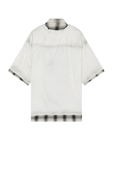 Shop Miharayasuhiro Rc Twill Double Layered Shirt In Light Gray
