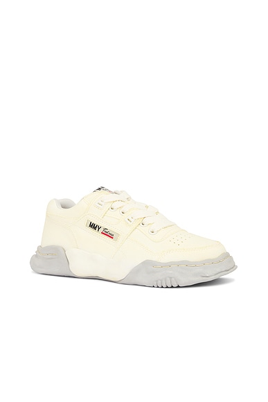 Shop Miharayasuhiro Parker Original Sole Canvas Garment Dye Low Top Sneakers In White