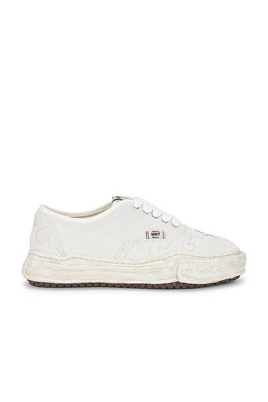 Maison MIHARA YASUHIRO Bakeroriginal Sole Western Detail Suede Low Top Sneaker in White