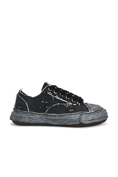 Maison MIHARA YASUHIRO Peterson23 Original Sole Ripping And Over Dyeing Canvas Low -Top Sneaker in Black
