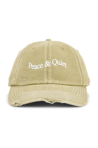 Museum of Peace and Quiet Wordmark Reverse Stitched Dad Hat in Sage