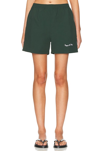 Museum of Peace and Quiet Wordmark Shorts in Forest