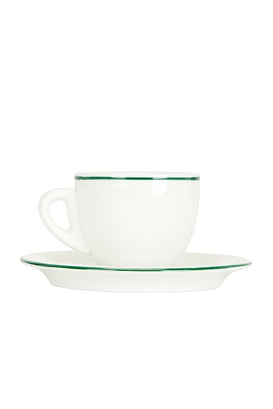 Shop Museum Of Peace And Quiet Wordmark Espresso Set In White & Forest
