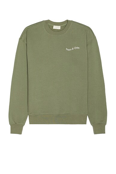 Shop Museum Of Peace And Quiet Wordmark Crewneck In Olive