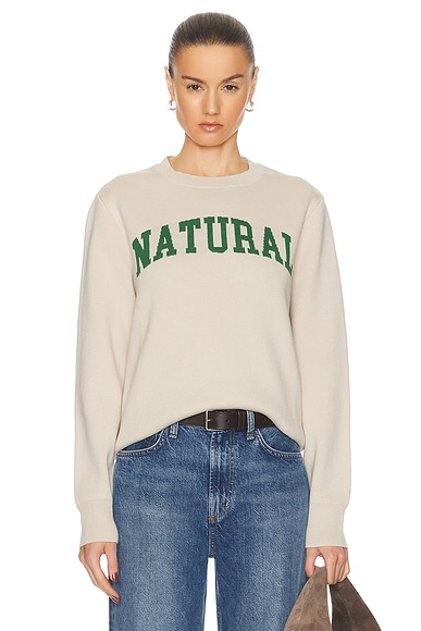 Natural Jacquard Knit Sweater in Cream
