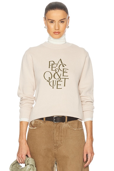Museum of Peace and Quiet Serif Jacquard Sweater in Bone