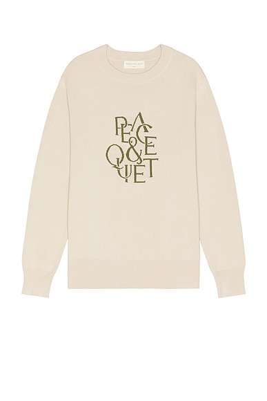 Museum of Peace and Quiet Serif Jacquard Sweater in Bone