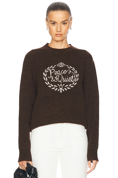 Museum of Peace and Quiet Wreath Mohair Sweater in Brown