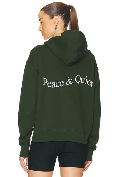 Museum of Peace and Quiet Wordmark Zip Up Hoodie in Forest