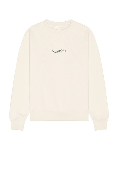 Museum of Peace and Quiet Wordmark Crew Neck Sweatshirt in Bone