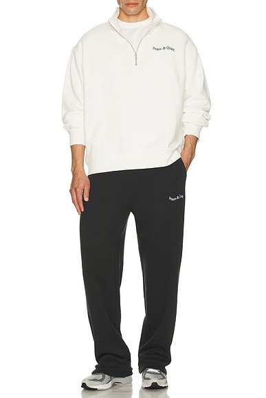 Wordmark Quarter Zip Up Sweater