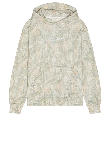 Museum of Peace and Quiet Wordmark Camo Distressed Hoodie in Camouflage