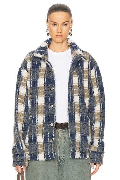 Museum of Peace and Quiet Ranch Sherpa Jacket in Taupe & Navy