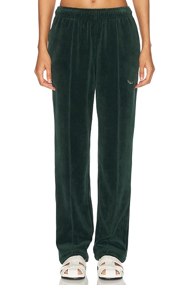 Museum of Peace and Quiet Wordmark Velour Pants in Pine