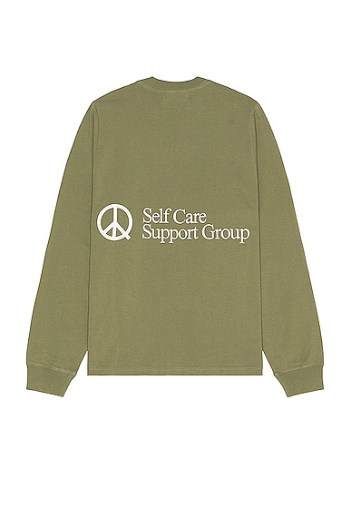 Museum Of Peace And Quiet Support Group Long Sleeve T-shirt In Olive