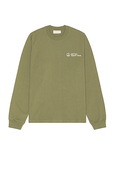 Shop Museum Of Peace And Quiet Support Group Long Sleeve T-shirt In Olive