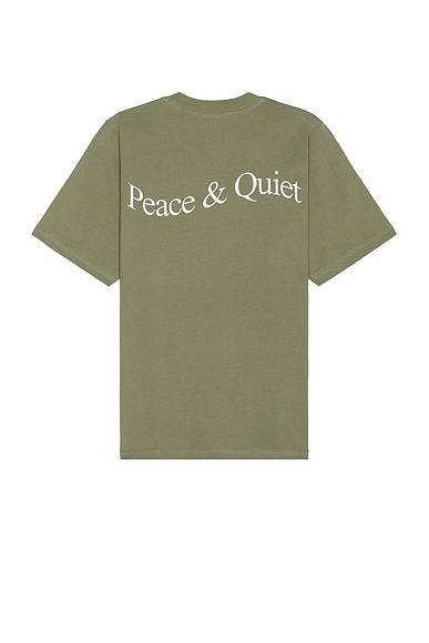 Shop Museum Of Peace And Quiet Wordmark T-shirt In Olive