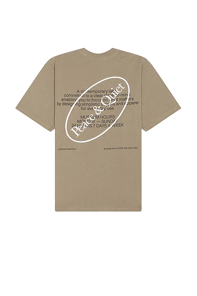 Museum of Peace and Quiet Museum Hours T-Shirt in Clay