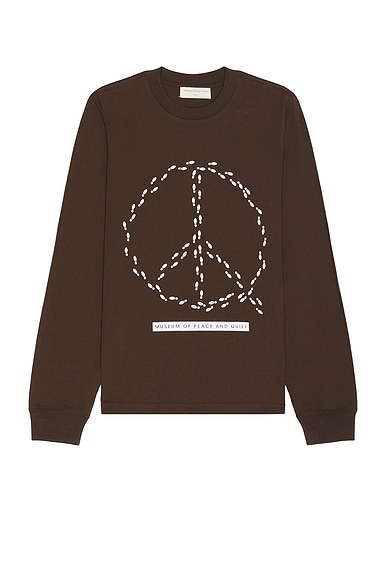 Shop Museum Of Peace And Quiet Peaceful Path Long Sleeve Shirt In Brown