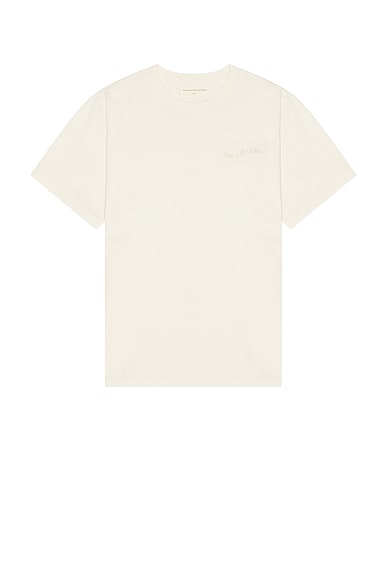 Museum of Peace and Quiet Wordmark Pigment Dyed T-Shirt in Bone