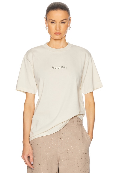 Museum of Peace and Quiet Wordmark Tee in Bone