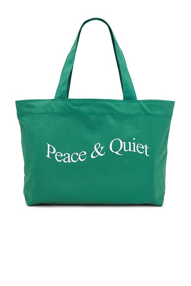 Museum of Peace and Quiet Wordmark Pigment Dyed Tote Bag in Forest