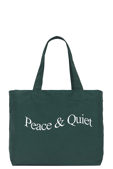 Shop Museum Of Peace And Quiet Wordmark Tote Bag In Forest